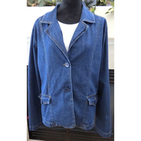 Bill Blass Vintage 90's Women's Denim Jacket/Blazer Large ** EUC - Picture 3 of 10